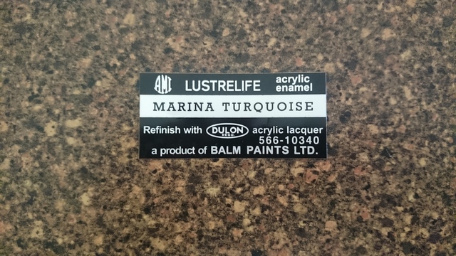 AMI Paint Code Decal 1969-1971 M to W Lustrelife 